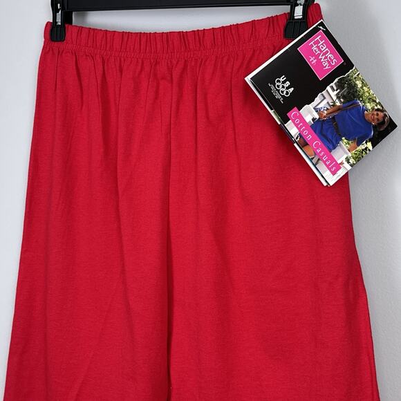Vintage Fruit Of The Loom Shorts Cotton Casuals High Waist Large Red New NOS - Picture 2 of 10